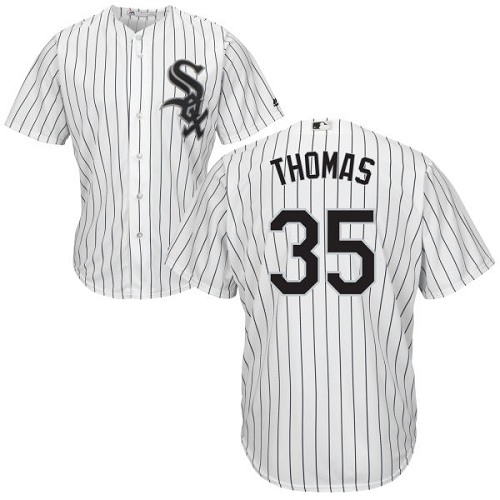 Chicago White Sox #35 Frank Thomas White(Black Strip) Home Cool Base Stitched Youth Jersey Youth