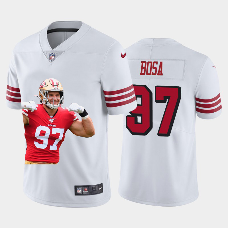 San Francisco 49ers #97 Nick Bosa Team Hero 3 Rush Vapor Limited Jersey White