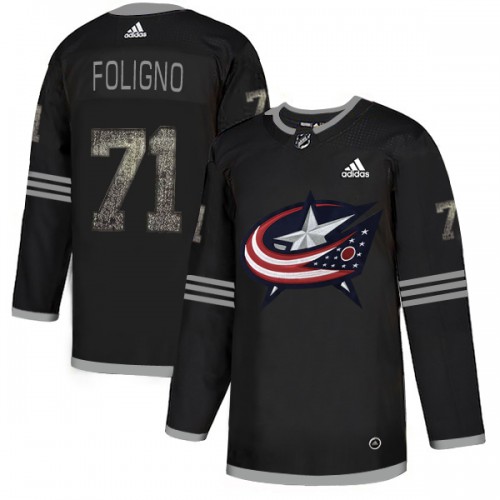 Adidas Columbus Blue Jackets #71 Nick Foligno Black Authentic Classic Stitched Jersey Men's