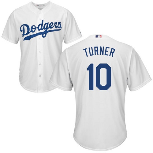 Los Angeles Dodgers #10 Justin Turner White Cool Base Stitched Youth Jersey Youth