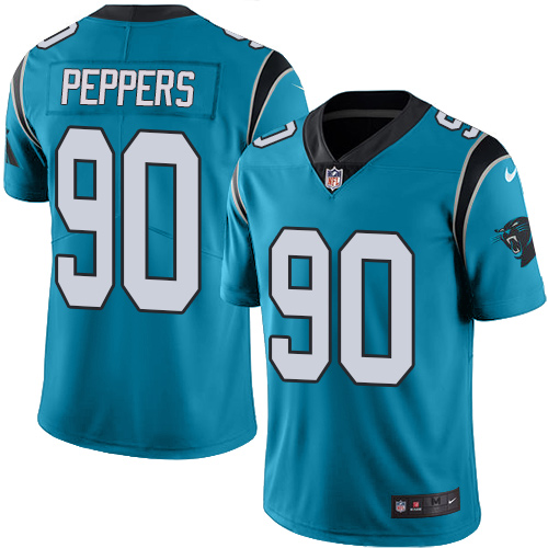 Carolina Panthers #90 Julius Peppers Blue Men's Stitched Limited Rush Jersey Men's