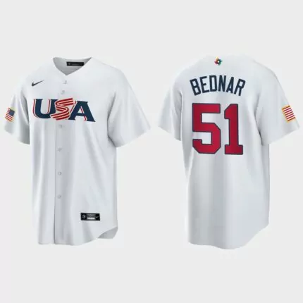 David Bednar Pittsburgh Pirates 2023 World Baseball Classic USA Replica Jersey – White