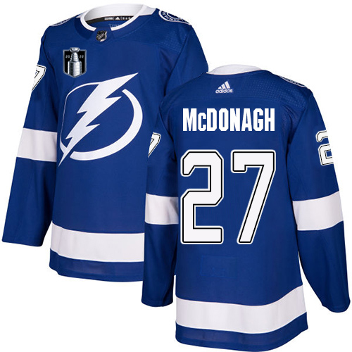 Adidas Tampa Bay Lightning #27 Ryan McDonagh Blue 2022 Stanley Cup Final Patch Youth Home Authentic Stitched Jersey Youth
