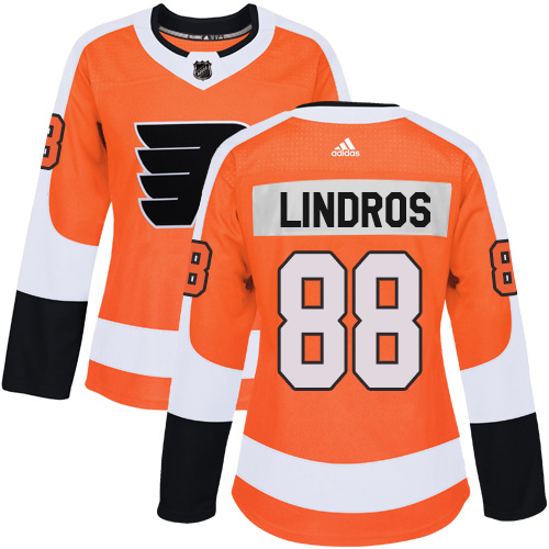 Adidas Philadelphia Flyers #88 Eric Lindros Orange Home Authentic Women's Stitched Jersey Womens