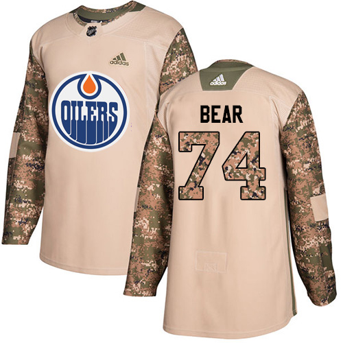 Adidas Edmonton Oilers #74 Ethan Bear Camo Authentic 2017 Veterans Day Stitched Youth Jersey Youth
