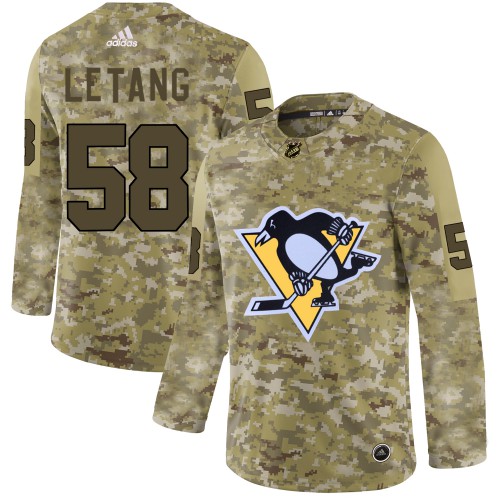 Adidas Pittsburgh Penguins #58 Kris Letang Camo Authentic Stitched Jersey Men's