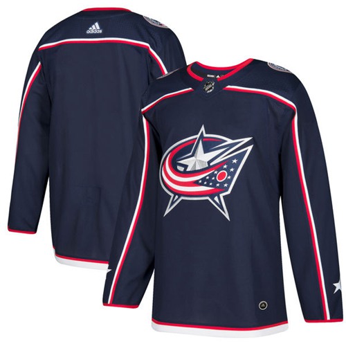 Adidas Blue Jackets Blank Navy Blue Home Authentic Stitched Jersey
