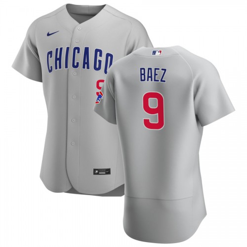 Chicago Chicago Cubs #9 Javier Baez Men's Gray Road 2020 Authentic Team Jersey Men's
