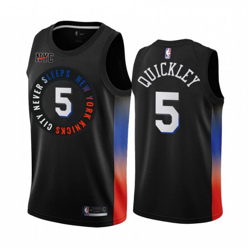 New York Knicks #5 Immanuel Quickley Black Youth Swingman 2020-21 City Edition Jersey Youth