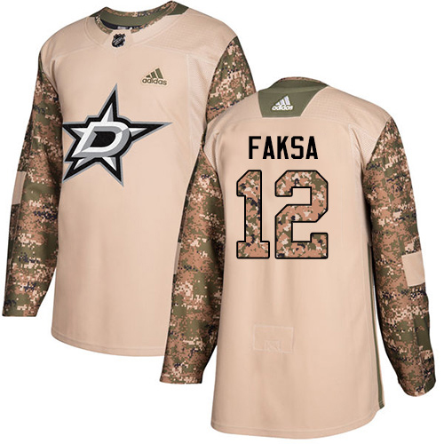 Adidas Dallas Stars #12 Radek Faksa Camo Authentic 2017 Veterans Day Youth Stitched Jersey Youth