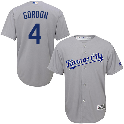 Kansas City Royals #4 Alex Gordon Grey Cool Base Stitched Youth Jersey Youth