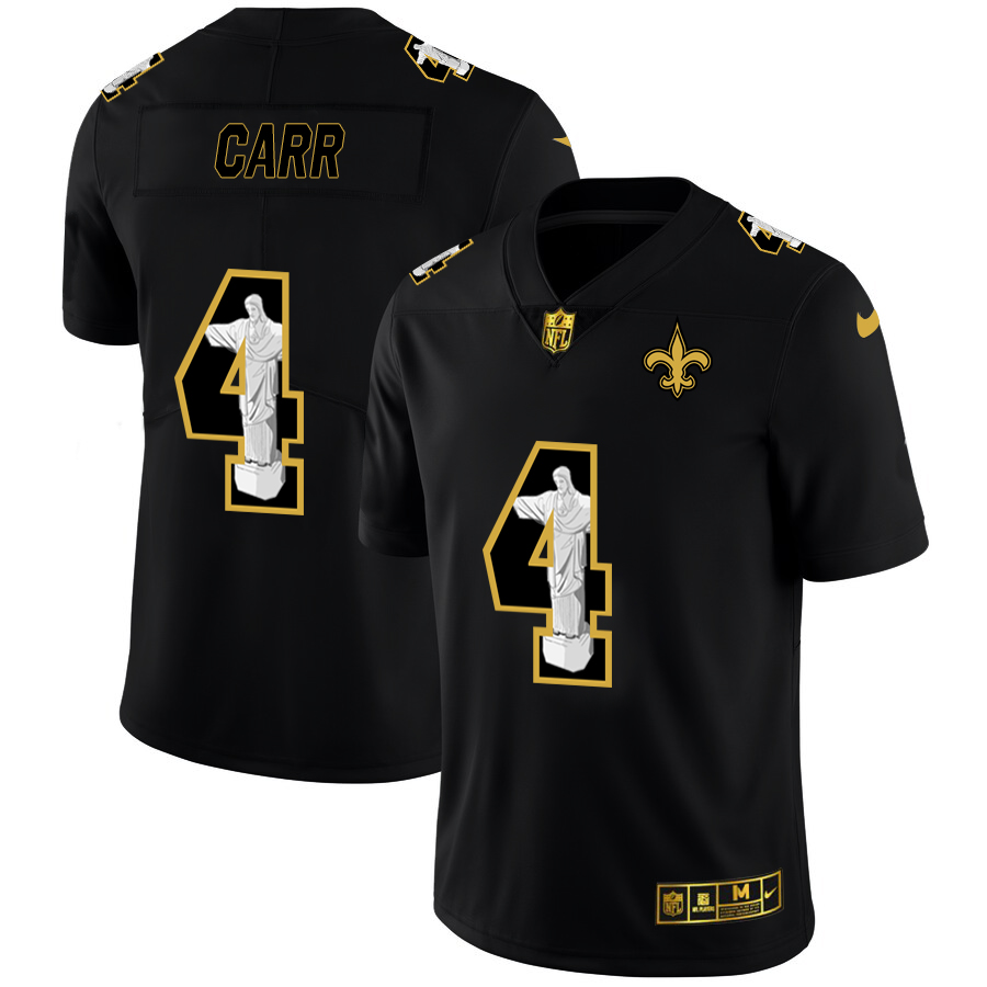 New Orleans Saints #4 Derek Carr Carbon Black Vapor Cristo Redentor Limited Jersey