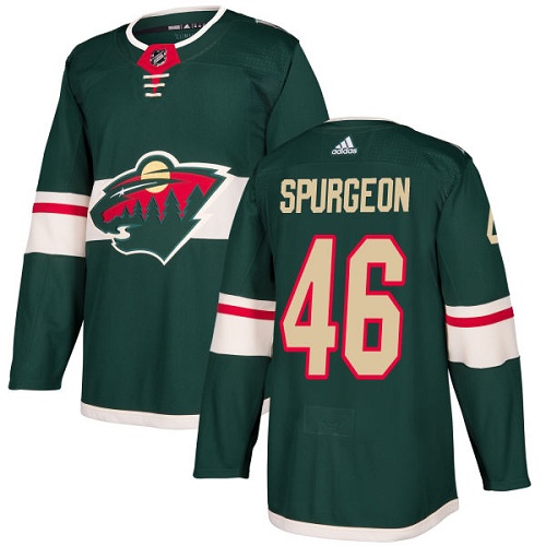 Adidas Minnesota Wild #46 Jared Spurgeon Green Home Authentic Stitched Youth Jersey Youth