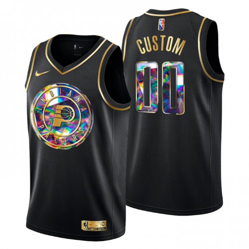 Indiana Pacers Custom Men's Golden Edition Diamond Logo 2021/22 Swingman Jersey - Black