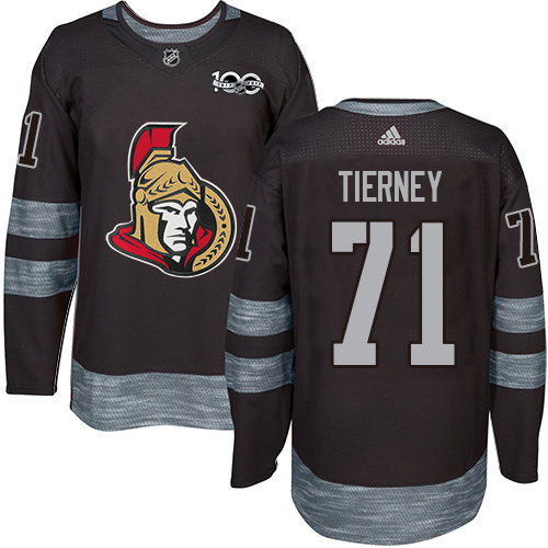 Adidas Ottawa Senators #71 Chris Tierney Black 1917-2017 100th Anniversary Stitched Jersey Men's
