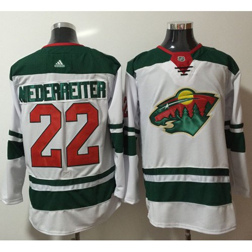 Adidas Minnesota Wild #22 Nino Niederreiter White Road Authentic Stitched Jersey Men's