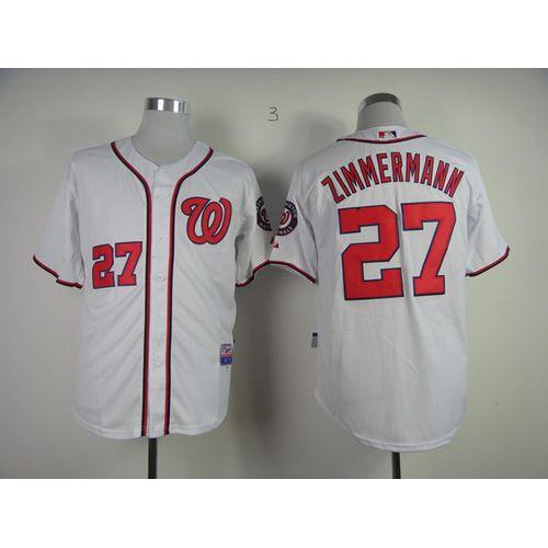 Washington Nationals #27 Jordan Zimmermann White Cool Base Stitched Jersey Men's