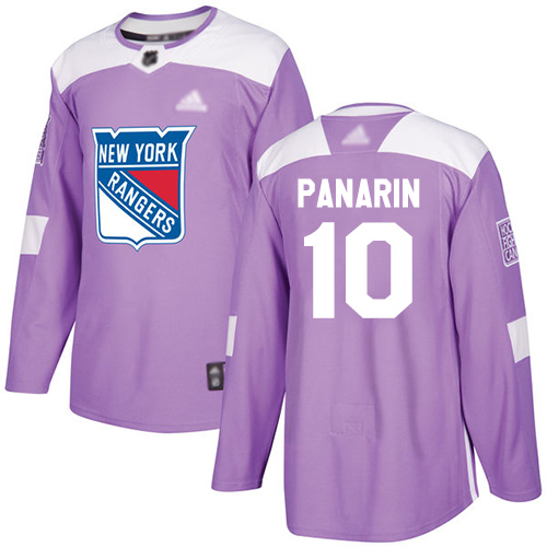 Adidas New York Rangers #10 Artemi Panarin Purple Authentic Fights Cancer Stitched Jersey Men's