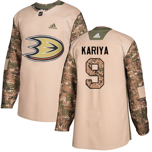 Adidas Anaheim Ducks #9 Paul Kariya Camo Authentic 2017 Veterans Day Youth Stitched Jersey Youth