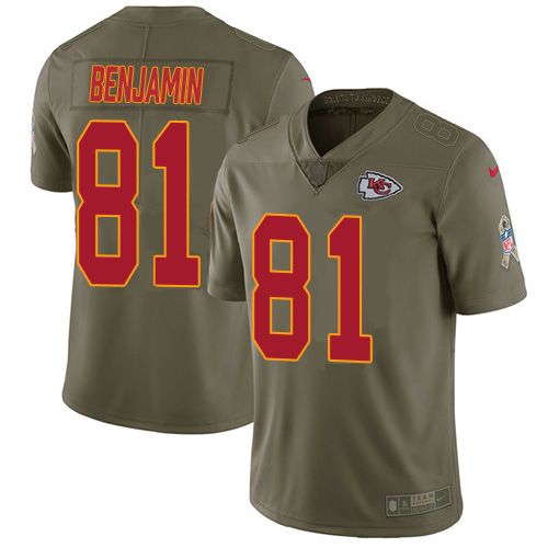 Kansas City Chiefs #81 Kelvin Benjamin Olive Men's Stitched Limited 2017 Salute to Service Jersey Men's