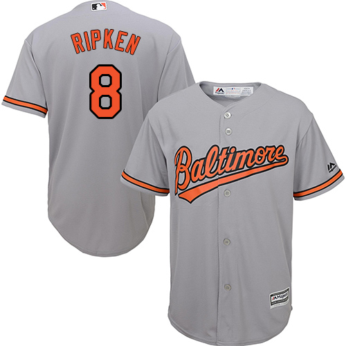 Baltimore Orioles #8 Cal Ripken Grey Cool Base Stitched Youth Jersey Youth
