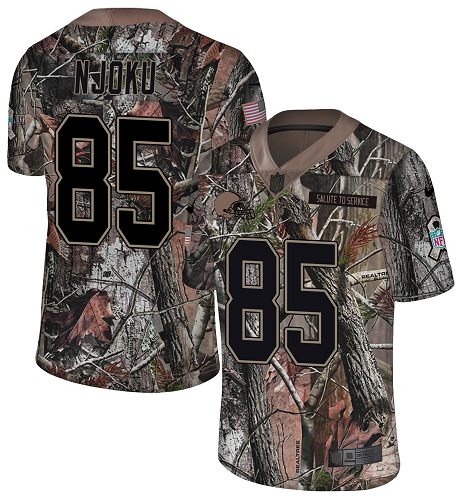 Browns #85 David Njoku Camo Youth Stitched Limited Rush Realtree Jersey