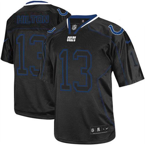 Colts #13 T.Y. Hilton Lights Out Black Men's Stitched Elite Jersey