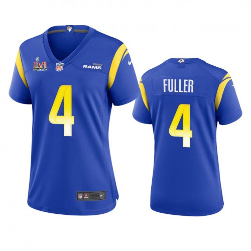 Los Angeles Los Angeles Rams #4 Jordan Fuller Women's Super Bowl LVI Patch Game Jersey - Royal Womens