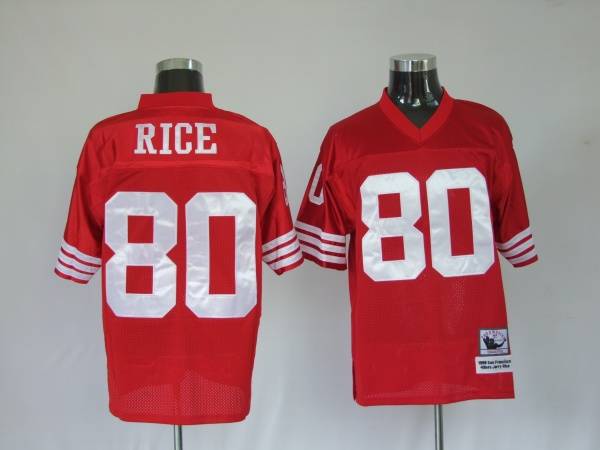Mitchell And Ness 49ers Jerry Rice #80 Stitched Red Jersey