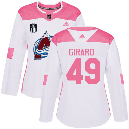 Adidas Colorado Avalanche #49 Samuel Girard Burgundy White/Pink Authentic Fashion Women's Stitched Jersey Womens