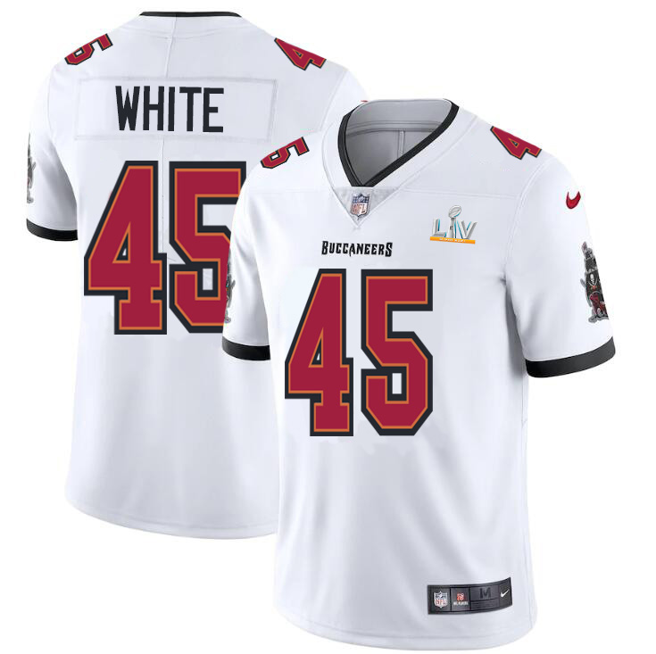 Tampa Bay Buccaneers #45 Devin White Youth Super Bowl LV Bound White Vapor Limited Jersey