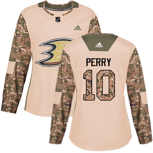 Adidas Anaheim Ducks #10 Corey Perry Camo Authentic 2017 Veterans Day Women's Stitched Jersey Womens