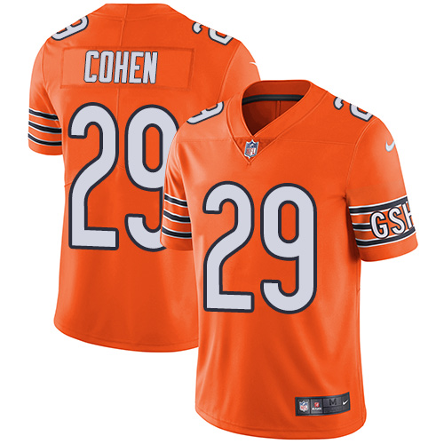 Bears #29 Tarik Cohen Orange Men's Stitched Limited Rush Jersey