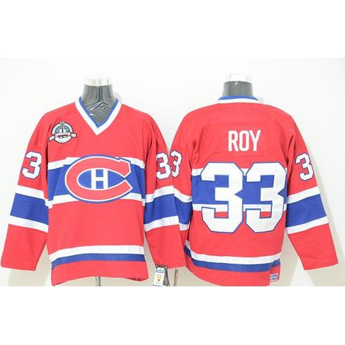 Montreal Canadiens #33 Patrick Roy Red CCM Throwback Stitched Jersey Men's