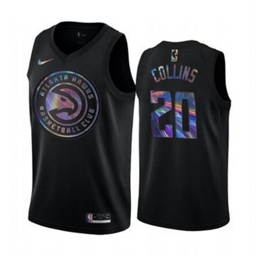 Atlanta Hawks #20 John Collins Mens Iridescent Holographic Collection Jersey - Black Mens