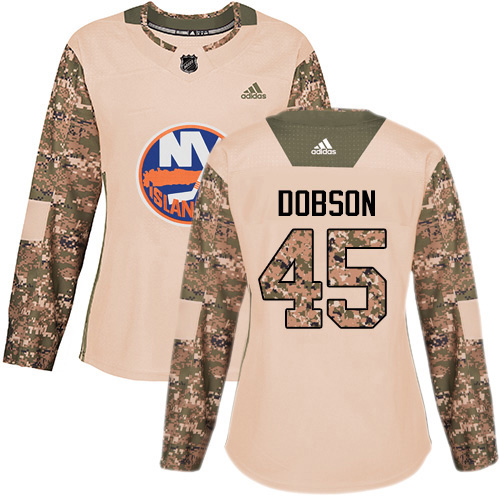 Adidas New York Islanders #45 Noah Dobson Camo Authentic 2017 Veterans Day Women's Stitched Jersey Womens