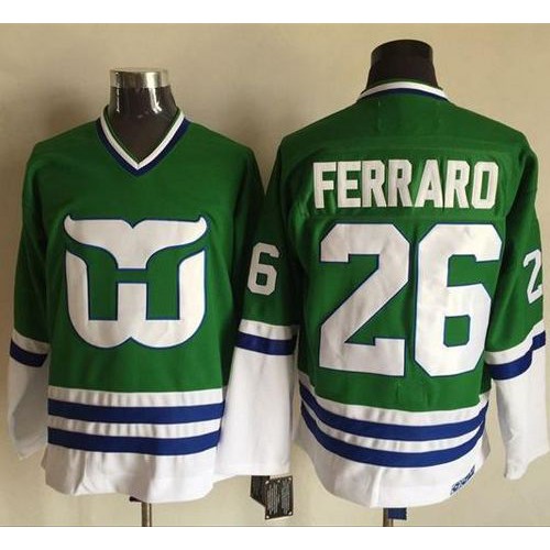 Hartford Whalers #26 Ray Ferraro Green CCM Throwback Stitched Jersey Men's