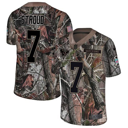 Texans #7 C.J. Stroud Camo Men's Stitched Limited Rush Realtree Jersey