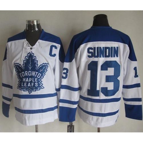 Maple Toronto Maple Leafs #13 Mats Sundin White CCM Throwback Winter Classic Stitched Jersey Men's