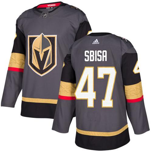 Adidas Golden Vegas Golden Knights #47 Luca Sbisa Grey Home Authentic Stitched Jersey Men's