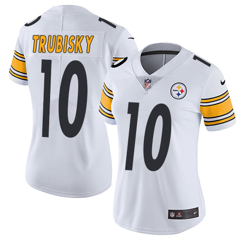 Steelers #10 Mitchell Trubisky White Women's Stitched Vapor Untouchable Limited Jersey