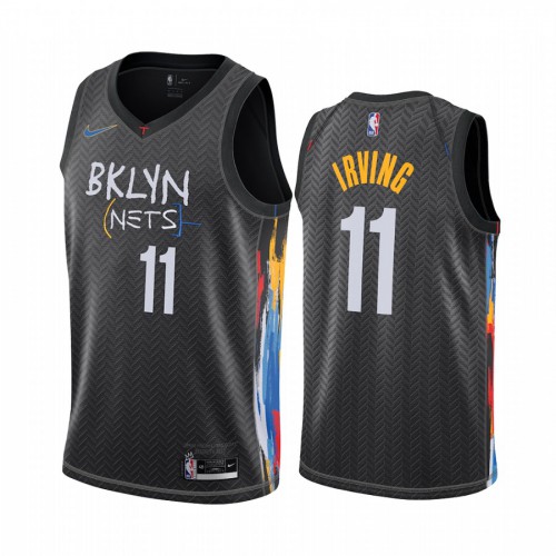 Brooklyn Nets #11 Kyrie Irving Black Womens Swingman 2020-21 City Edition Jersey Womens