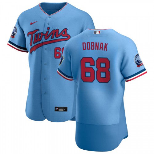 Minnesota Minnesota Twins #68 Randy Dobnak Men's Light Blue Alternate 2020 60th Season Authentic Team Jersey Men's
