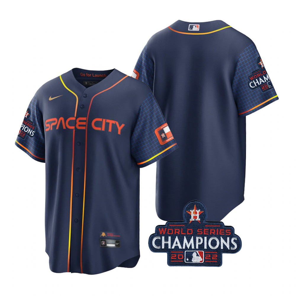 Houston Astros Blank Navy 2022 World Series Champions Men's Game City Connect Jersey