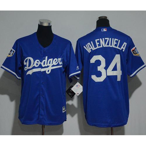 Los Angeles Dodgers #34 Fernando Valenzuela Blue Cool Base 2018 World Series Stitched Youth Jersey Youth