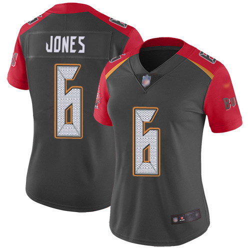 Buccaneers #6 Julio Jones Gray Women's Stitched Limited Inverted Legend Jersey