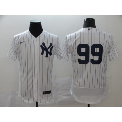 New York New York Yankees #99 Aaron Judge Men's White Navy Home 2020 Authentic Player Jersey Men's