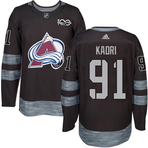 Adidas Colorado Avalanche #91 Nazem Kadri Black Youth 1917-2017 100th Anniversary Stitched Jersey Youth