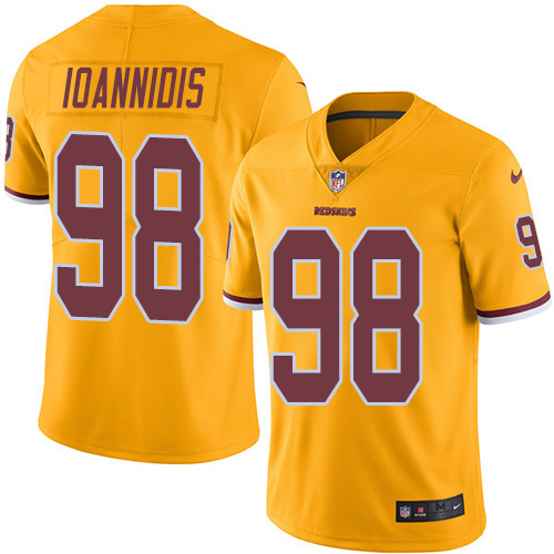 Washington Commanders #98 Matt Ioannidis Gold Men's Stitched Limited Rush Jersey Men's