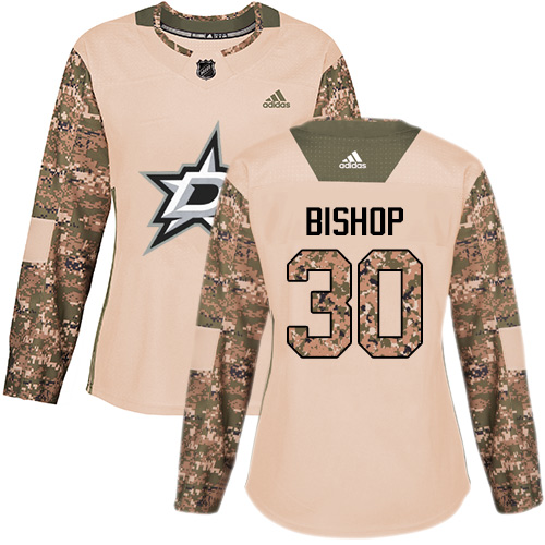 Adidas Dallas Stars #30 Ben Bishop Camo Authentic 2017 Veterans Day Women's Stitched Jersey Womens